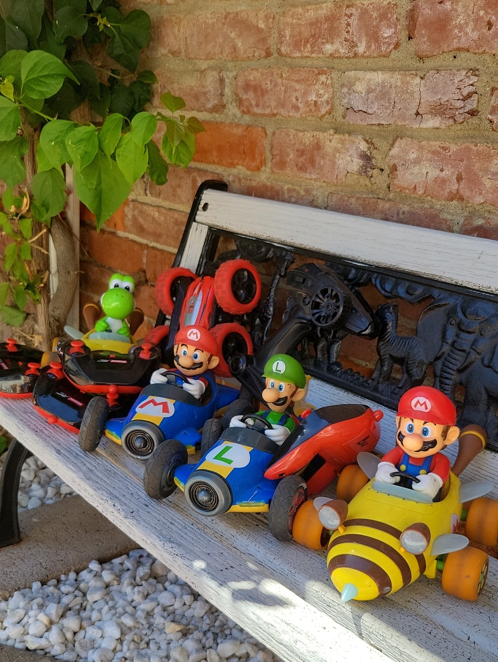 Bundle Nintendo Mario Kart Toy Vehicles Set - Blue, Red, Yellow, Green, Black